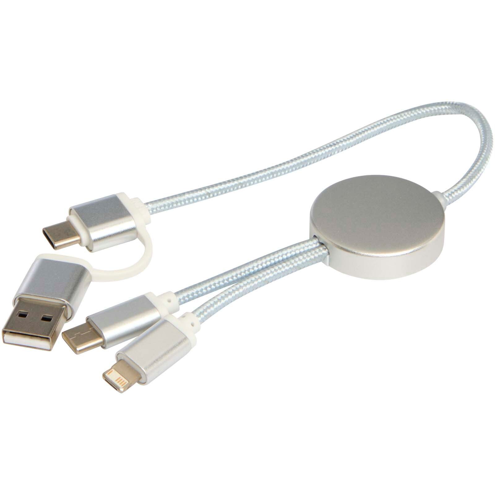 Alasia 30 cm 5-in-1 Kabel aus recyceltem Kunststoff für Datenübertragung und 27W Schnellladung - silber-662