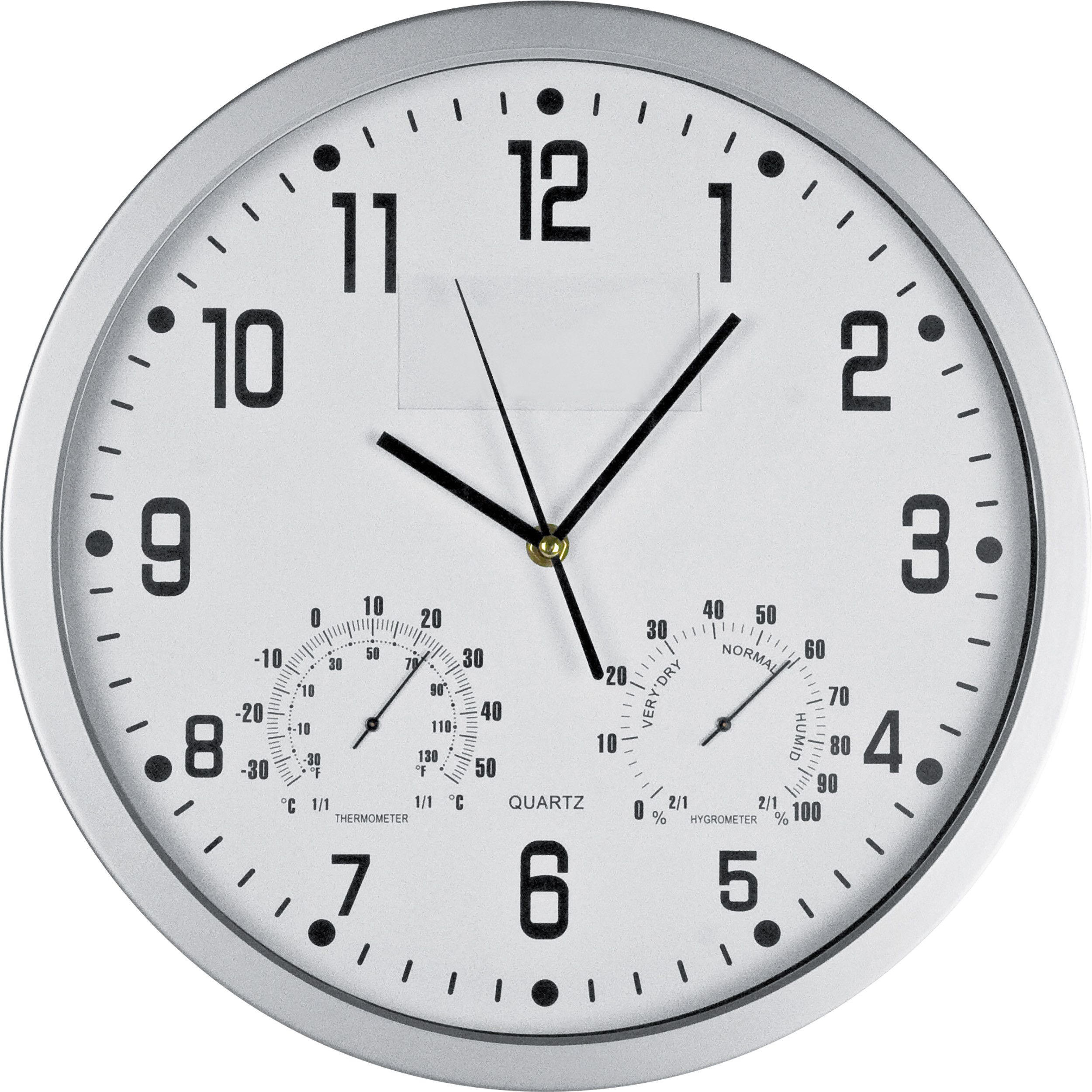 Wanduhr mit Hygro - und Thermometer - weiß-212
