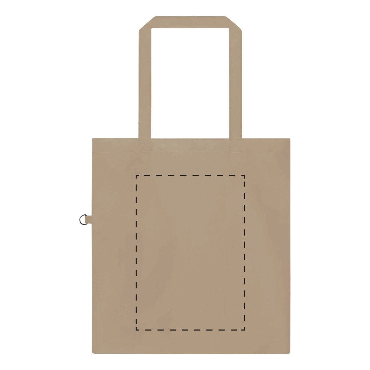 Veredelungsposition mittig auf der Vorderseite der Tasche