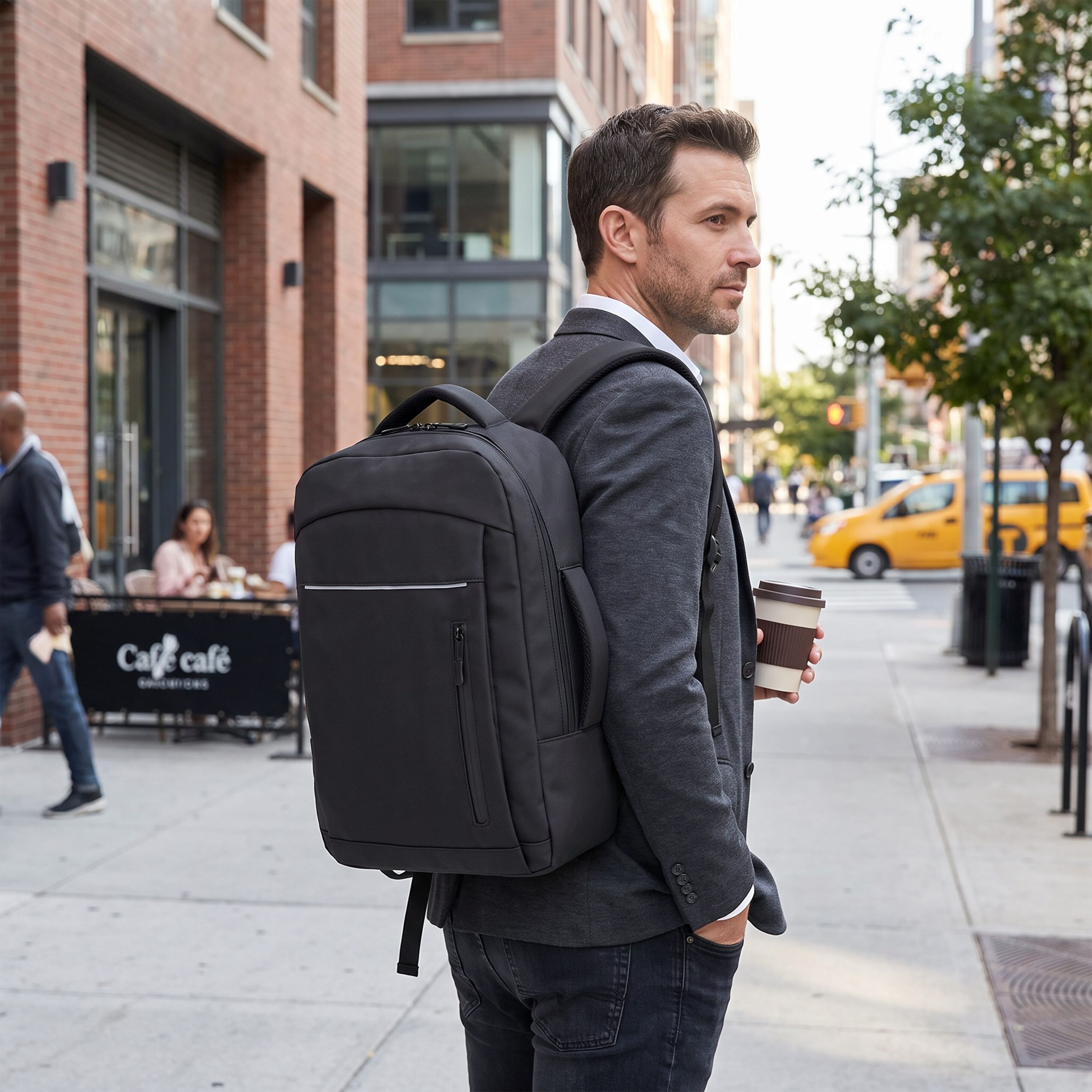 PU Osaka Laptop-Rucksack - schwarz-687
