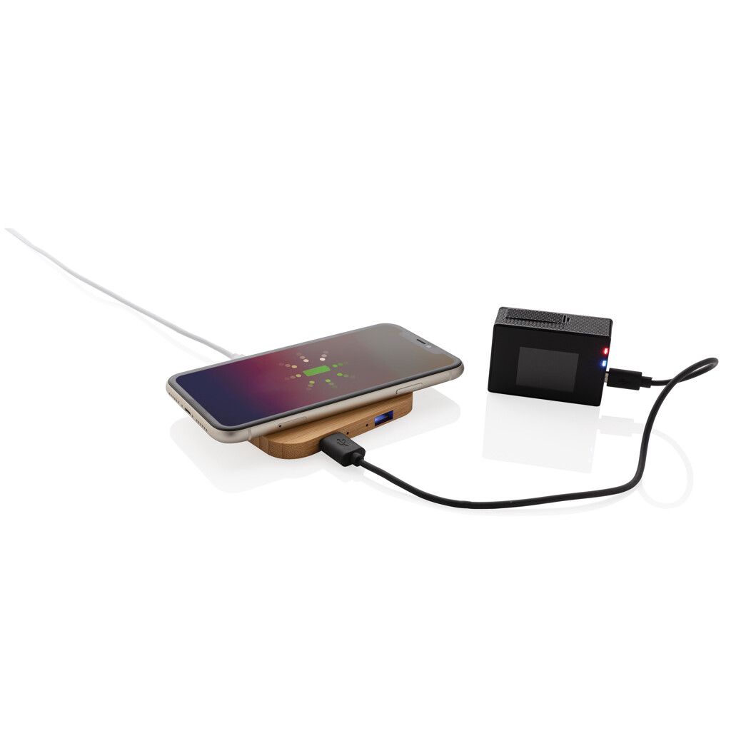 5W-Wireless-Charger aus Bambus mit USB - braun-707