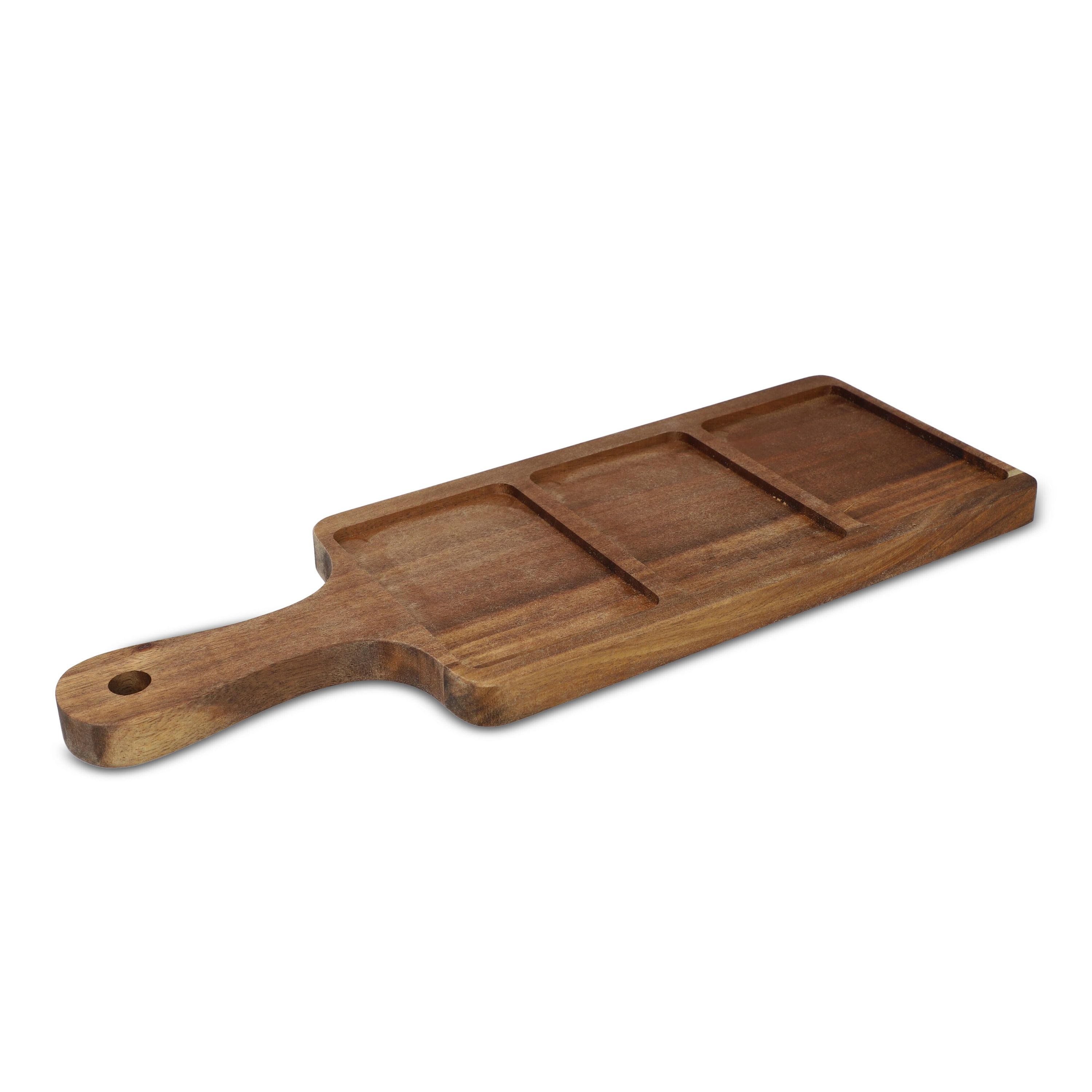 InSideOut Servierbrett aus Holz mit 3 Keramikschalen - natur-557
