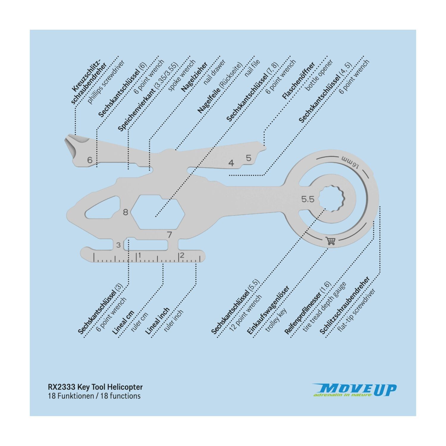 ROMINOX® Key Tool Helicopter - 18 Funktionen-865