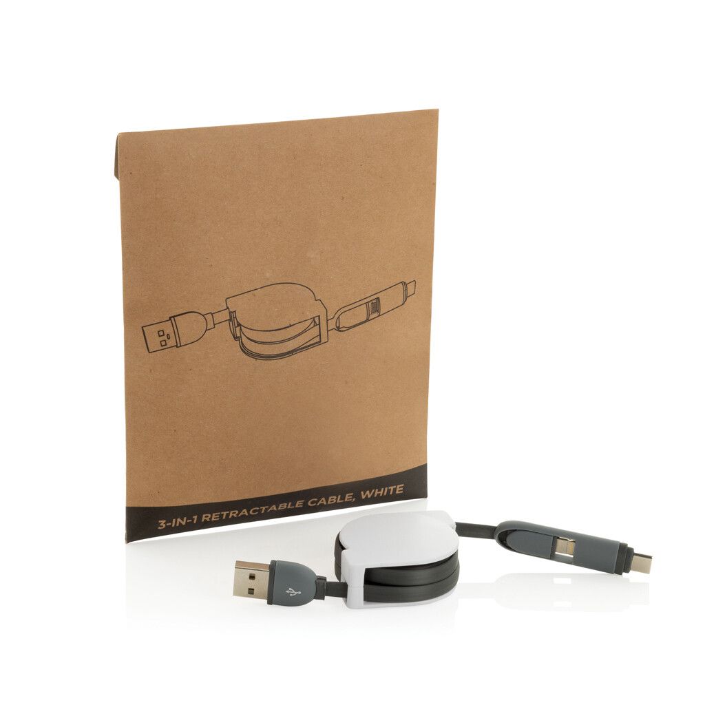 3-in-1 ausziehbares Kabel - grau-612