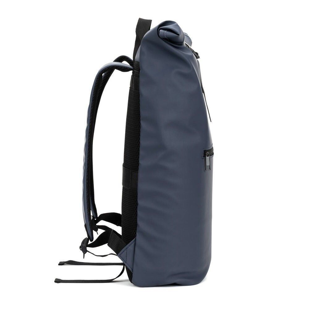 PORTLAND Roll-Top-Rucksack aus PU mit Laptopfach, 16“ - blau-901