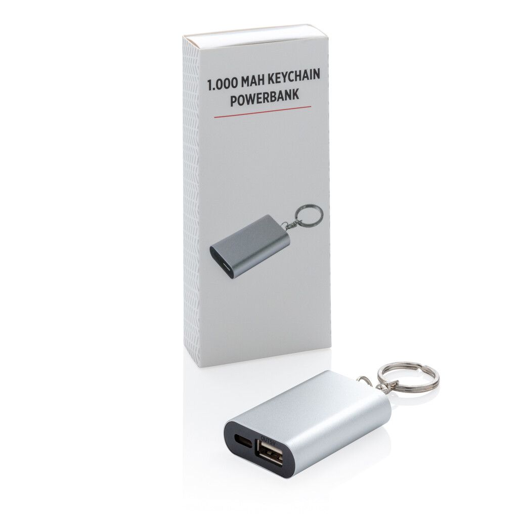 1.000 mAh Schlüsselanhänger Powerbank - silber-543