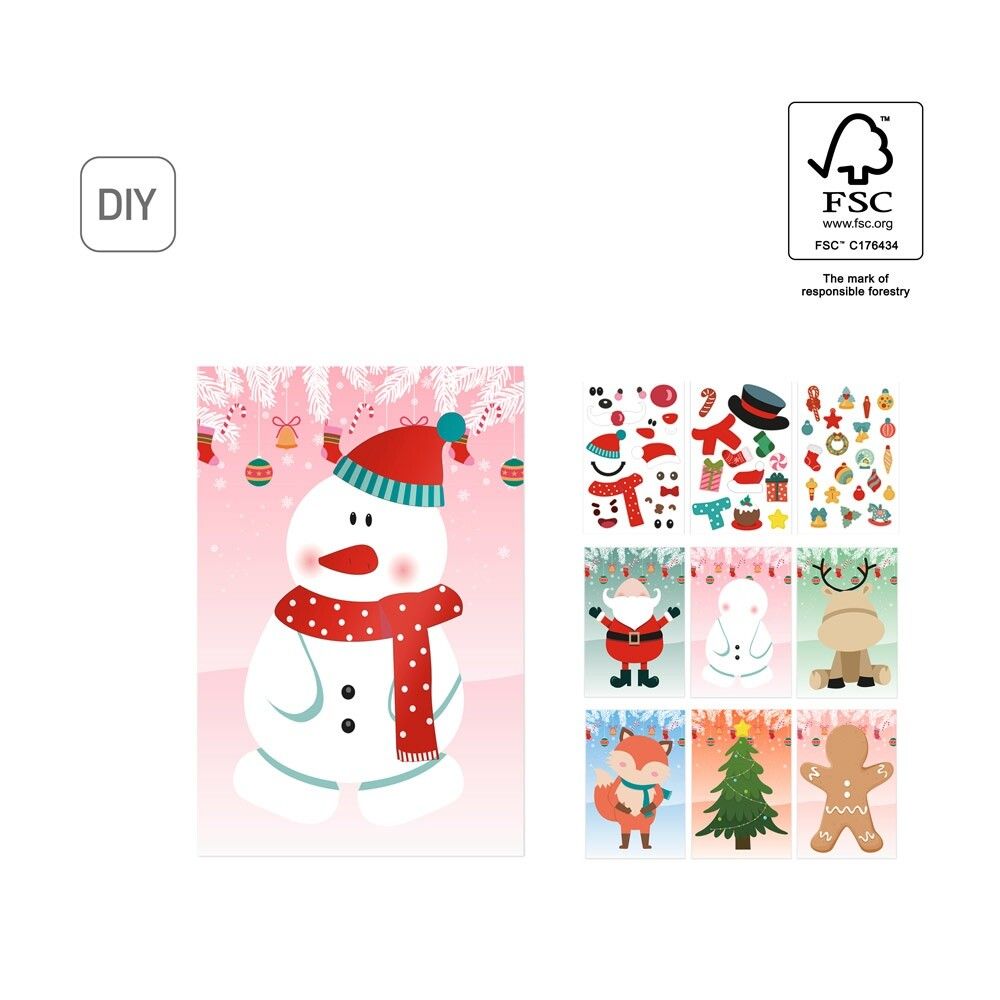 GLIMN Weihnachts-Bastelset mit Figuren und Aufklebern - weiß-39