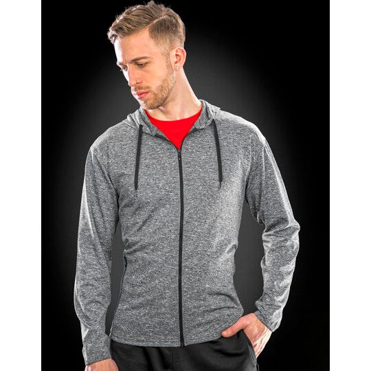 Men´s Hooded Tee-Jacket - marl grey-979
