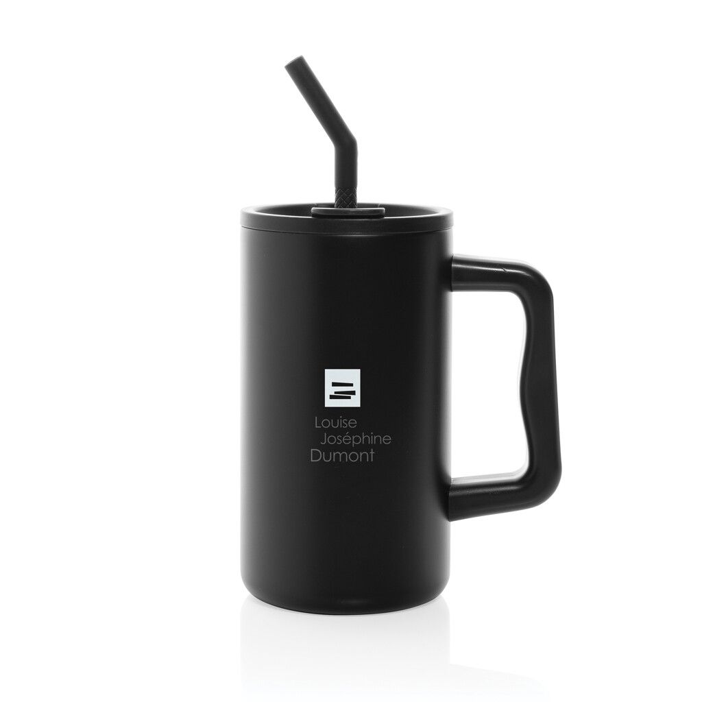 Cube Becher aus RCS recyceltem Stahl 800ml - schwarz-854