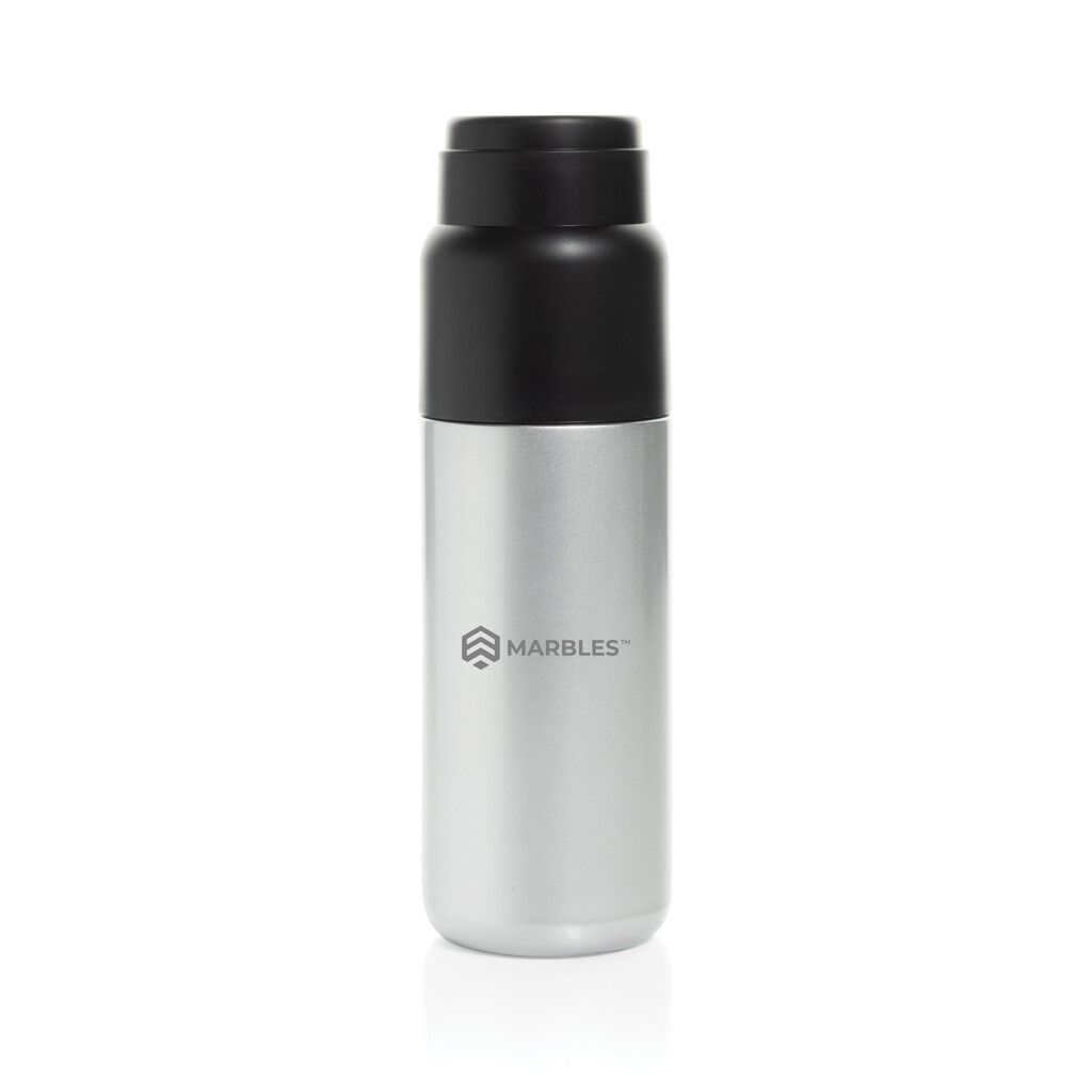 Thermocup RCS recycelte Thermoflasche mit Becher, 500ml - silber-282