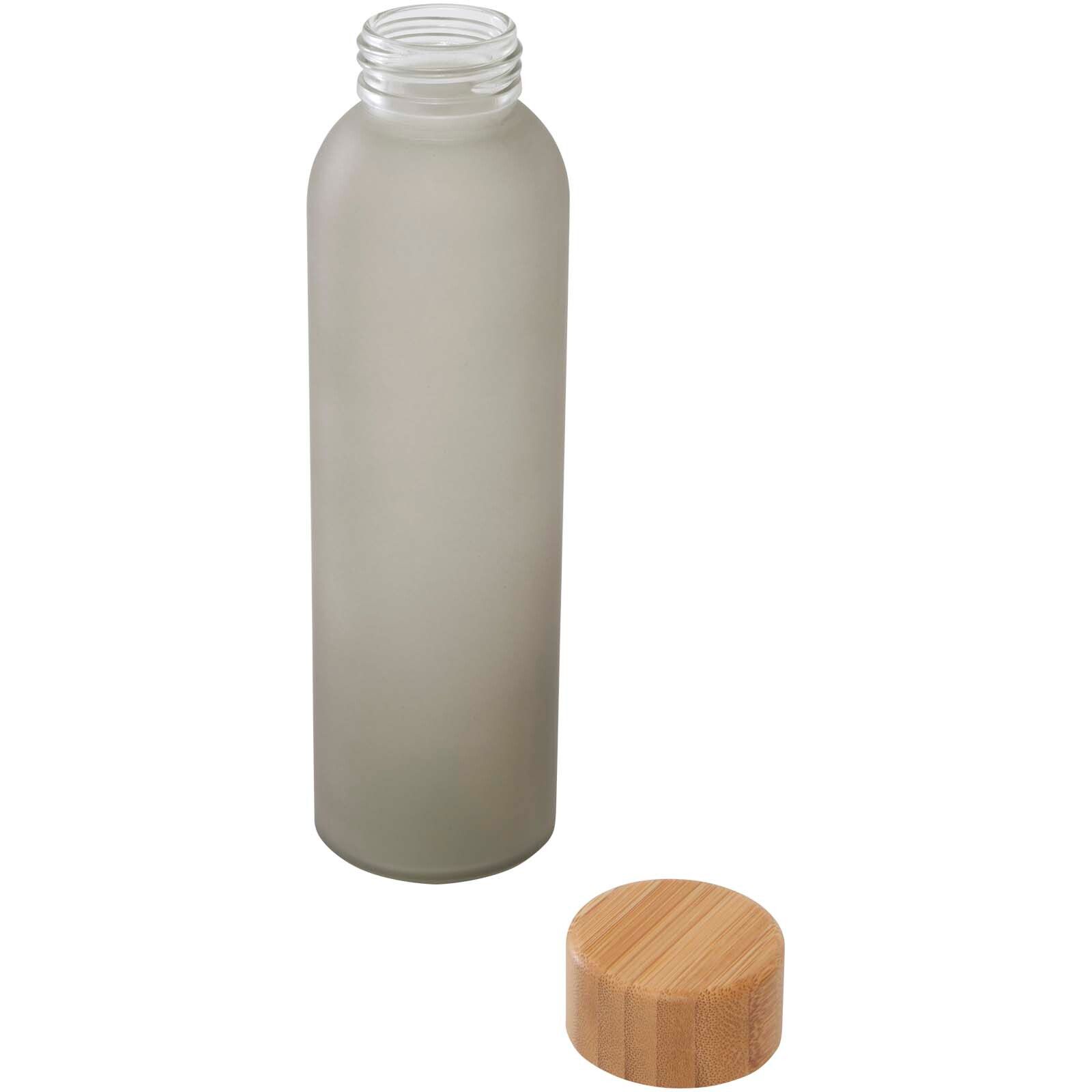 Lume 500 ml Flasche aus mattiertem Kalknatronglas mit Bambusdeckel   - grau-248
