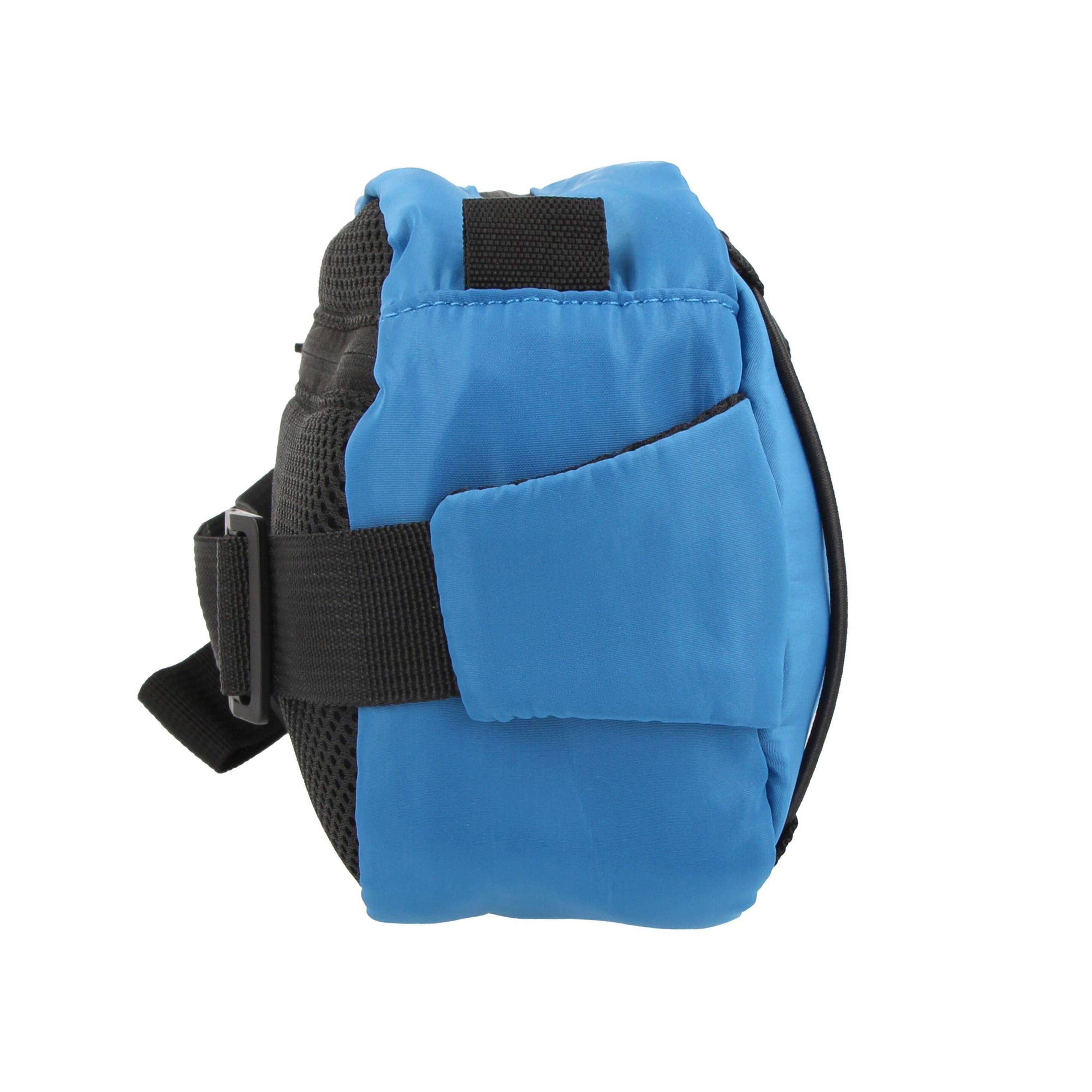 Umhängetasche aus R-PET mit Kordelzug - blau-333