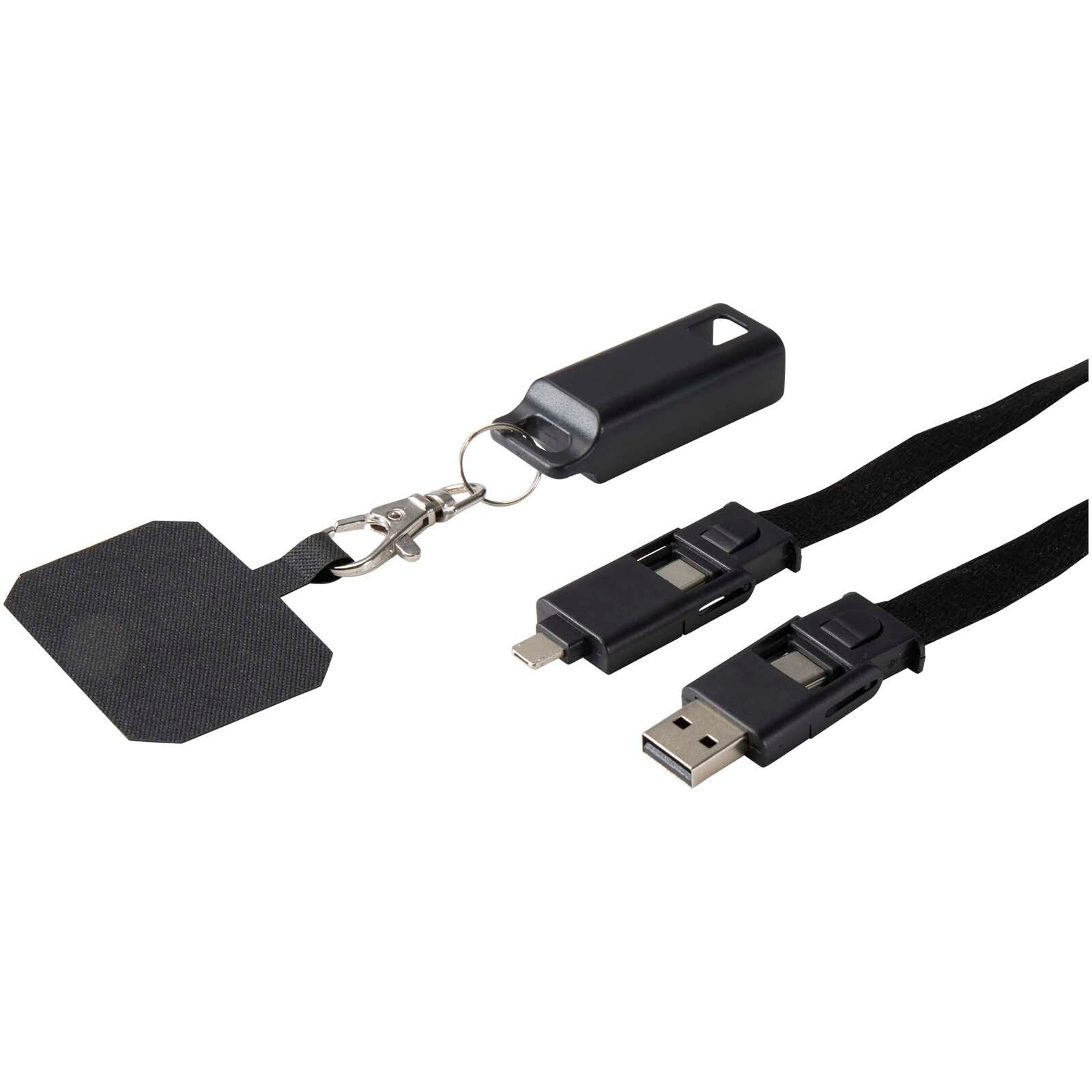 Franz 5 in 1 Lanyard Kabel  Kunststoff für Smartphones mit integrierter Datensynchronisierung und 65 W Schnellladefunktion - schwarz-274