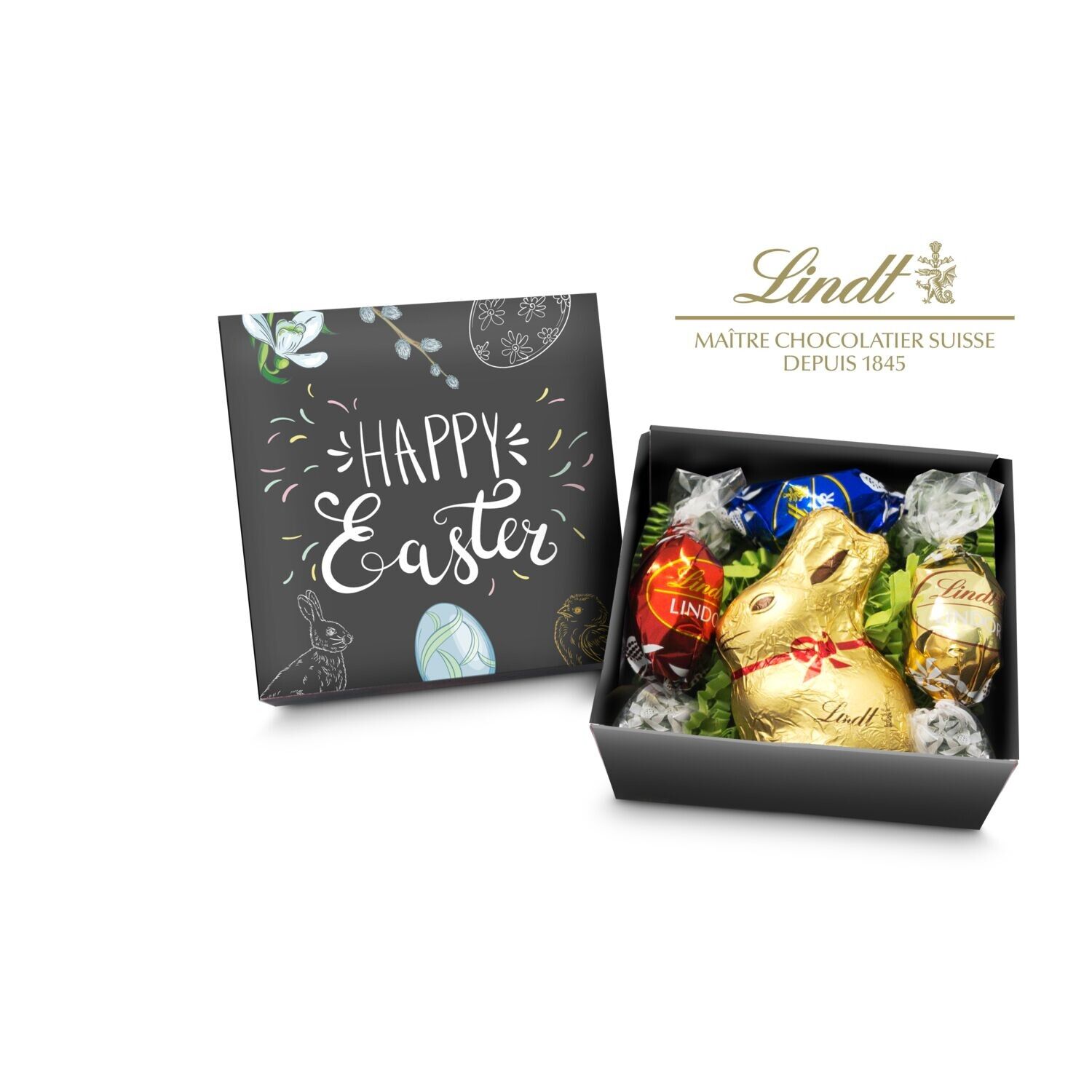 Lindt Osternest - Goldhase und 3 Lindor Mini-Eier, auch in individueller Schachtel-780