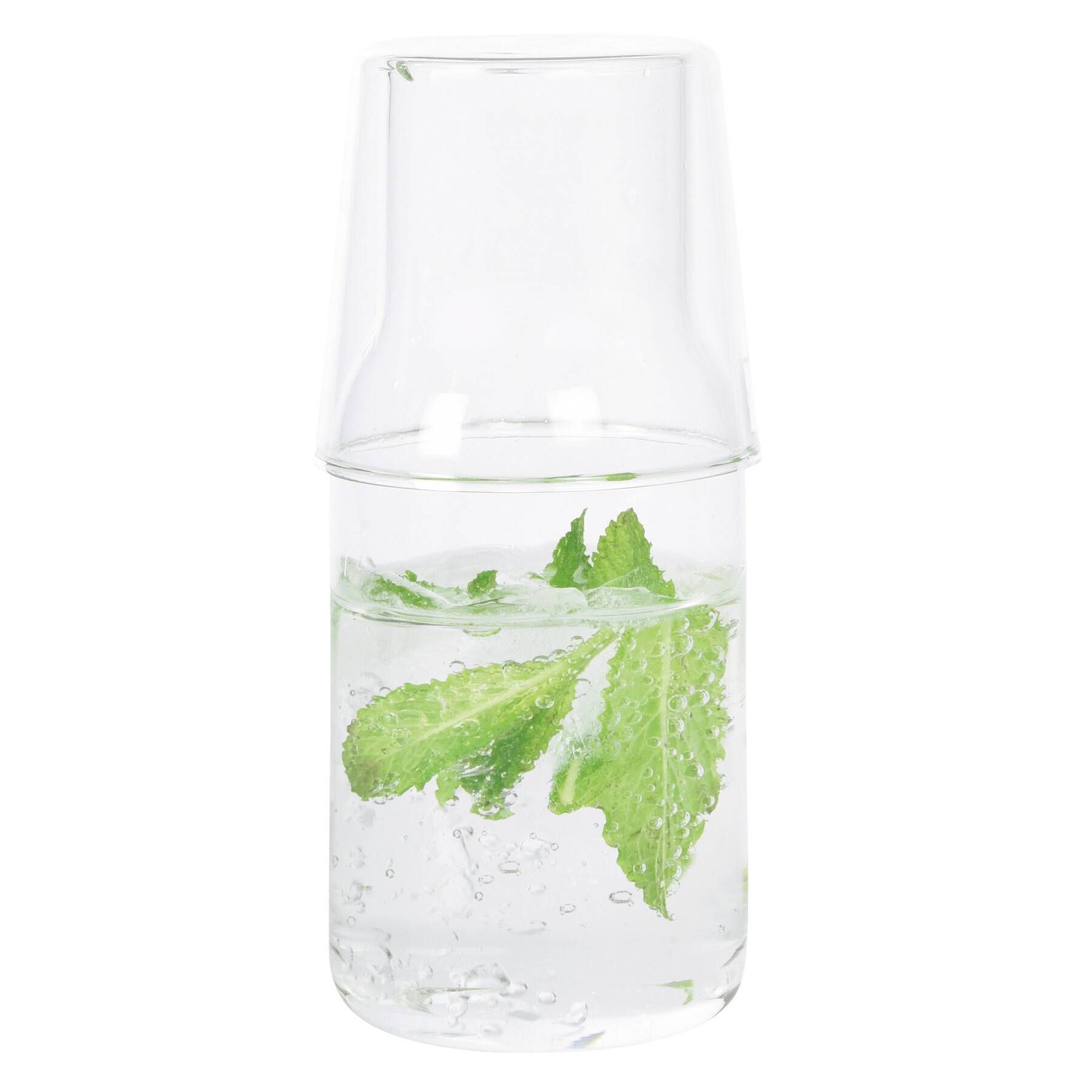 Glaskaraffe mit Trinkglas CALMY - transparent-916