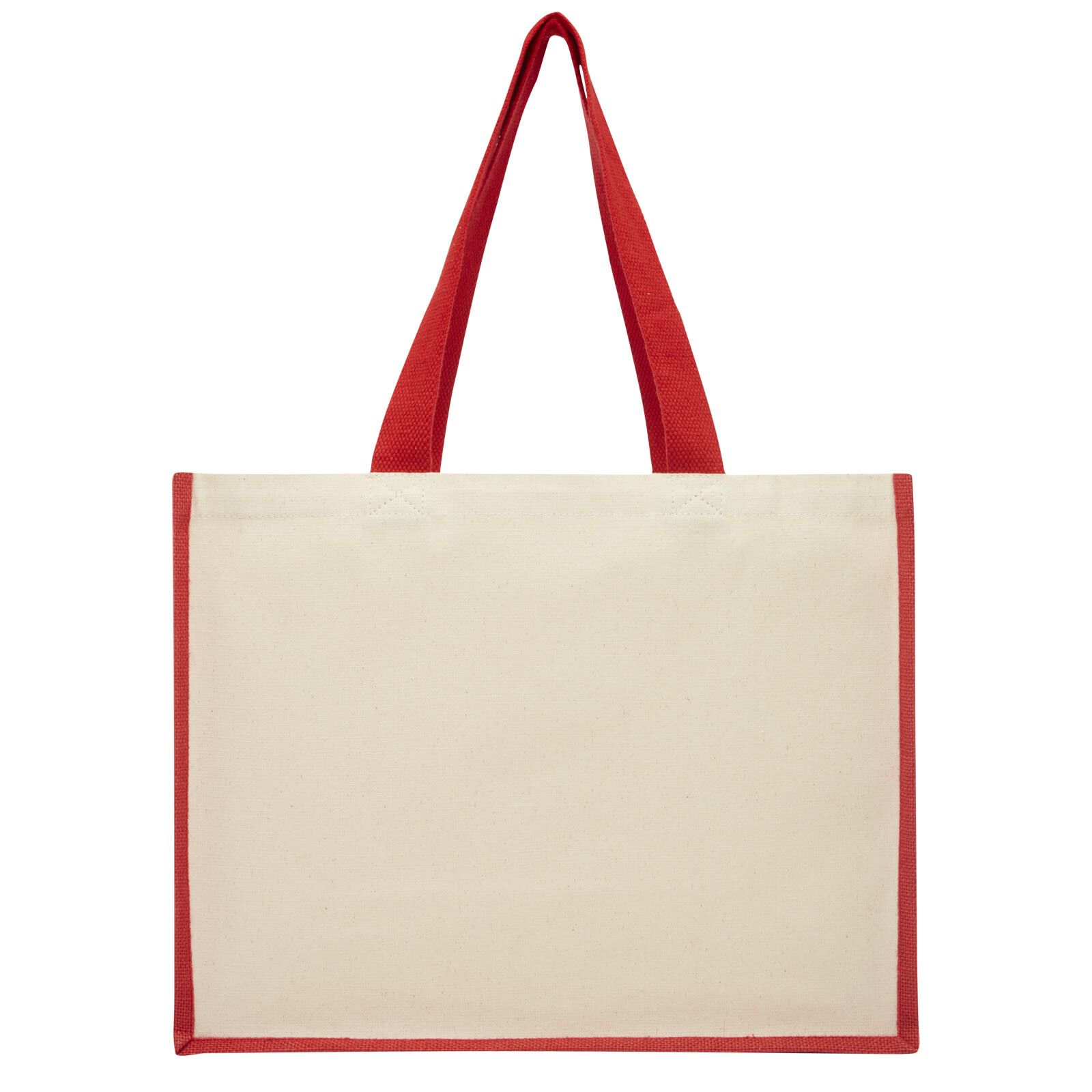 Varai 320 g/m Canvas und Jute Einkaufstasche 23L - rot-169