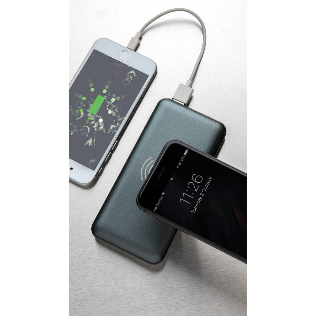 10.000 mAh FastCharging 10W Wireless Powerbank mit PD - grau-579