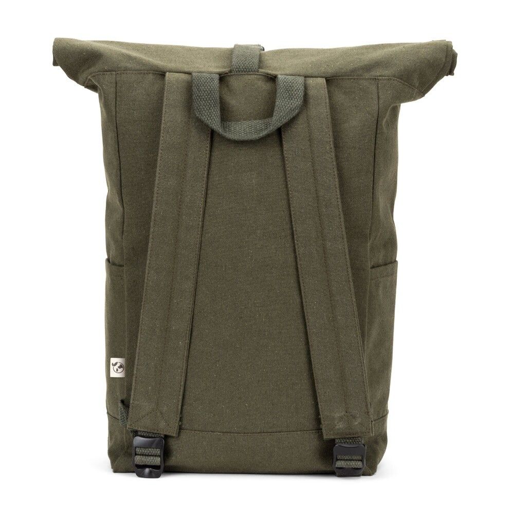 SAINT Roll-Top-Rucksack aus recyceltem Baumwolle und recyceltem Polyester (380 g/m²) - dunkelgrün-185