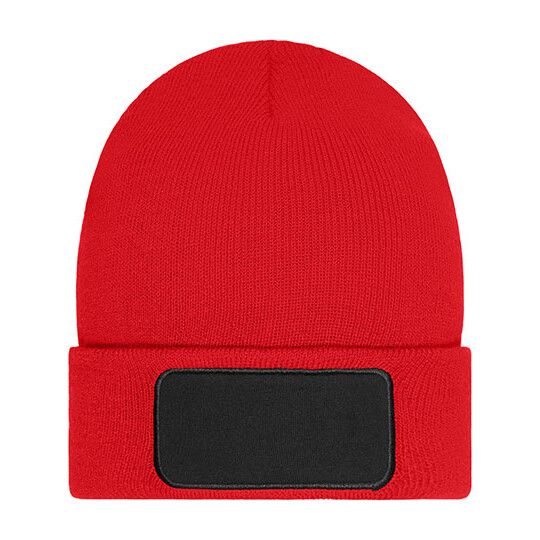 Beanie with Patch - Thinsulate - red-283
