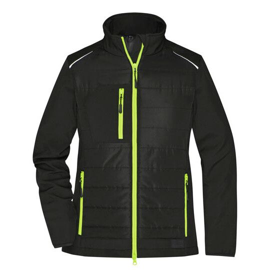 Ladies´ Hybrid Jacket - black - neon yellow-660