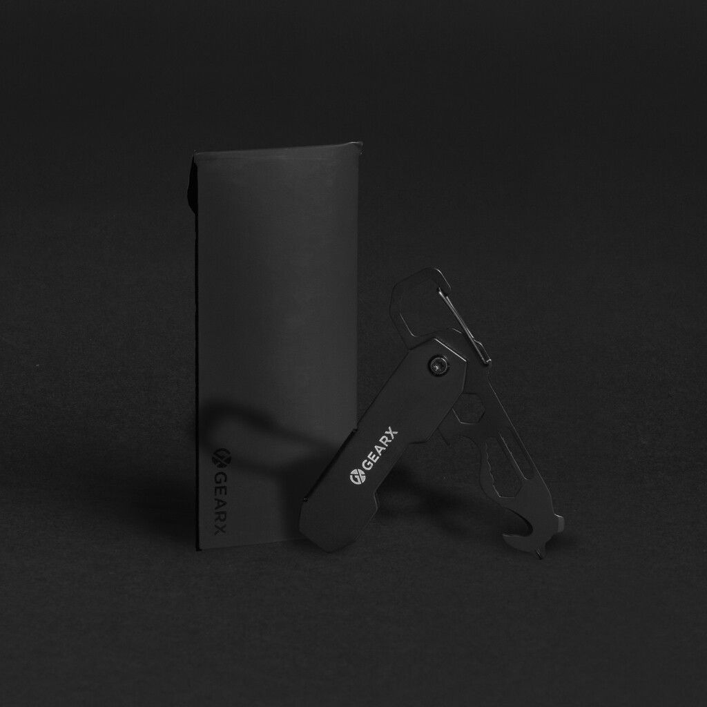 Gear X faltbares EDC-Werkzeug mit Karabinerhaken - schwarz-506