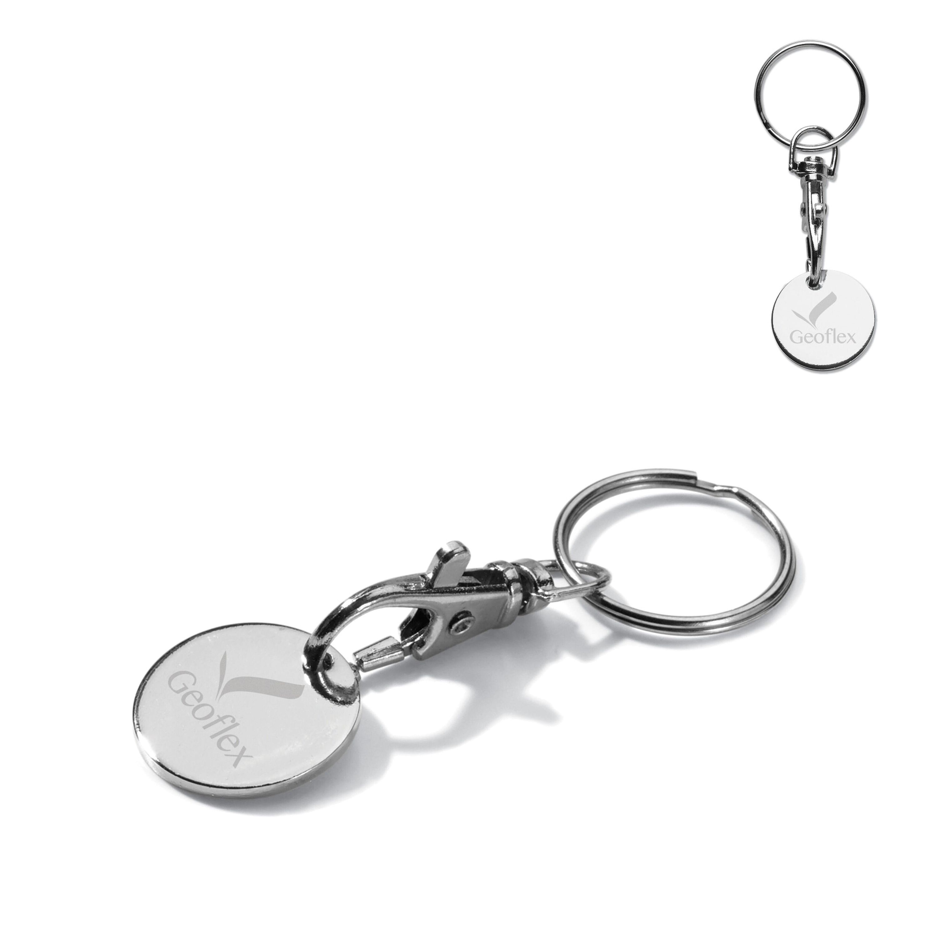 Schlüsselanhänger Einkaufswagenchip - silber-146