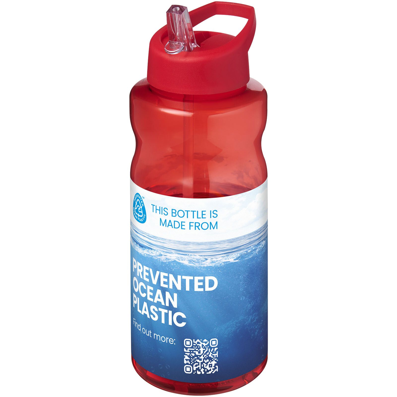H2O Active Eco Big Base 1L Sportflasche mit Ausgussdeckel  - rot -  rot-917
