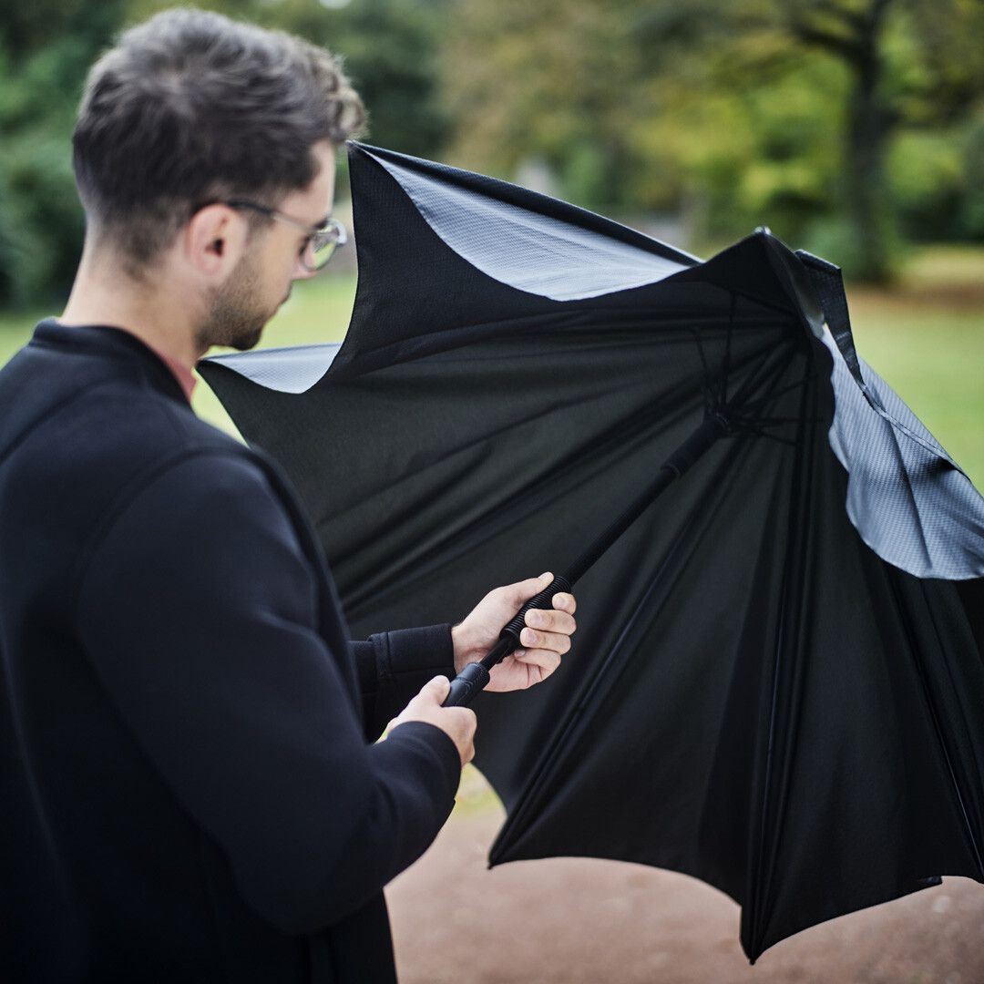 AC-Gästeschirm FARE® Carbon Style mit waterSAVE® Bezug Ø125 cm - schwarz-777