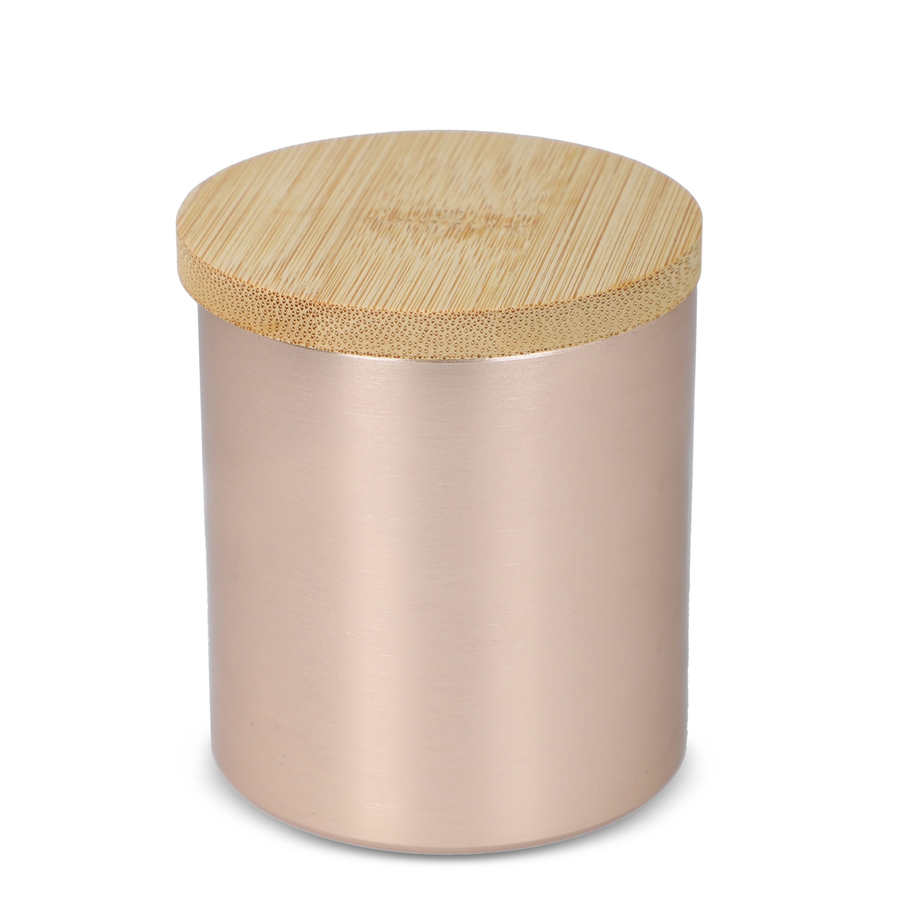 Bhakti-Duftkerze auf pflanzlicher Basis in recyceltem Aluminiumgefäß - rose gold-583