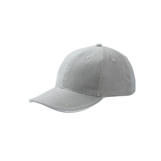 6-Panel Sandwich Cap - dark grey - white-245