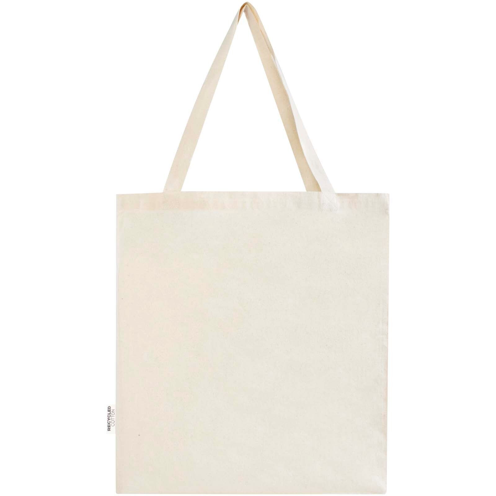 Madras 140 g/m² Baumwoll Tragetasche mit Seitenfalten aus GRS recycelter Baumwolle 12L - natur-885