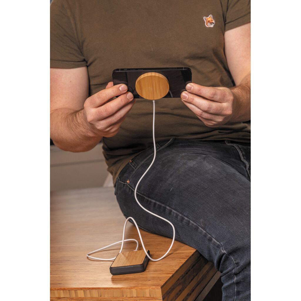 10W Bambus magnetischer Wireless Charger - braun-48