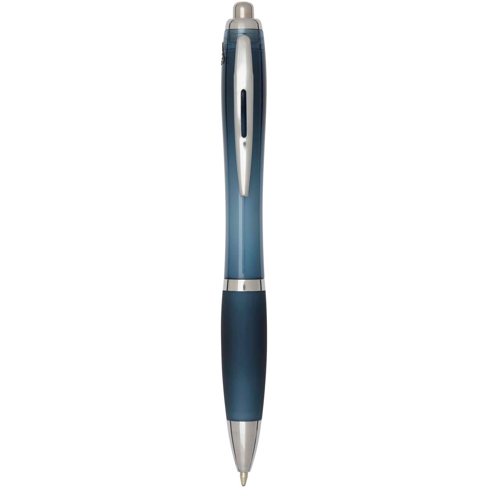 Nash RCS Kugelschreiber aus recyceltem Kunststoff mit farbigem Schaft und Griffzone (blaue Tinte) - hale blau-856