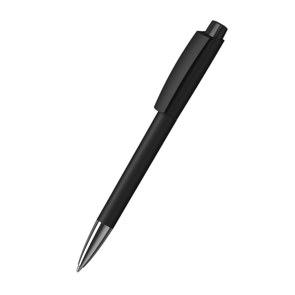 Druckkugelschreiber Zeno softtouch/high gloss Mn - softtouch schwarz - schwarz-250