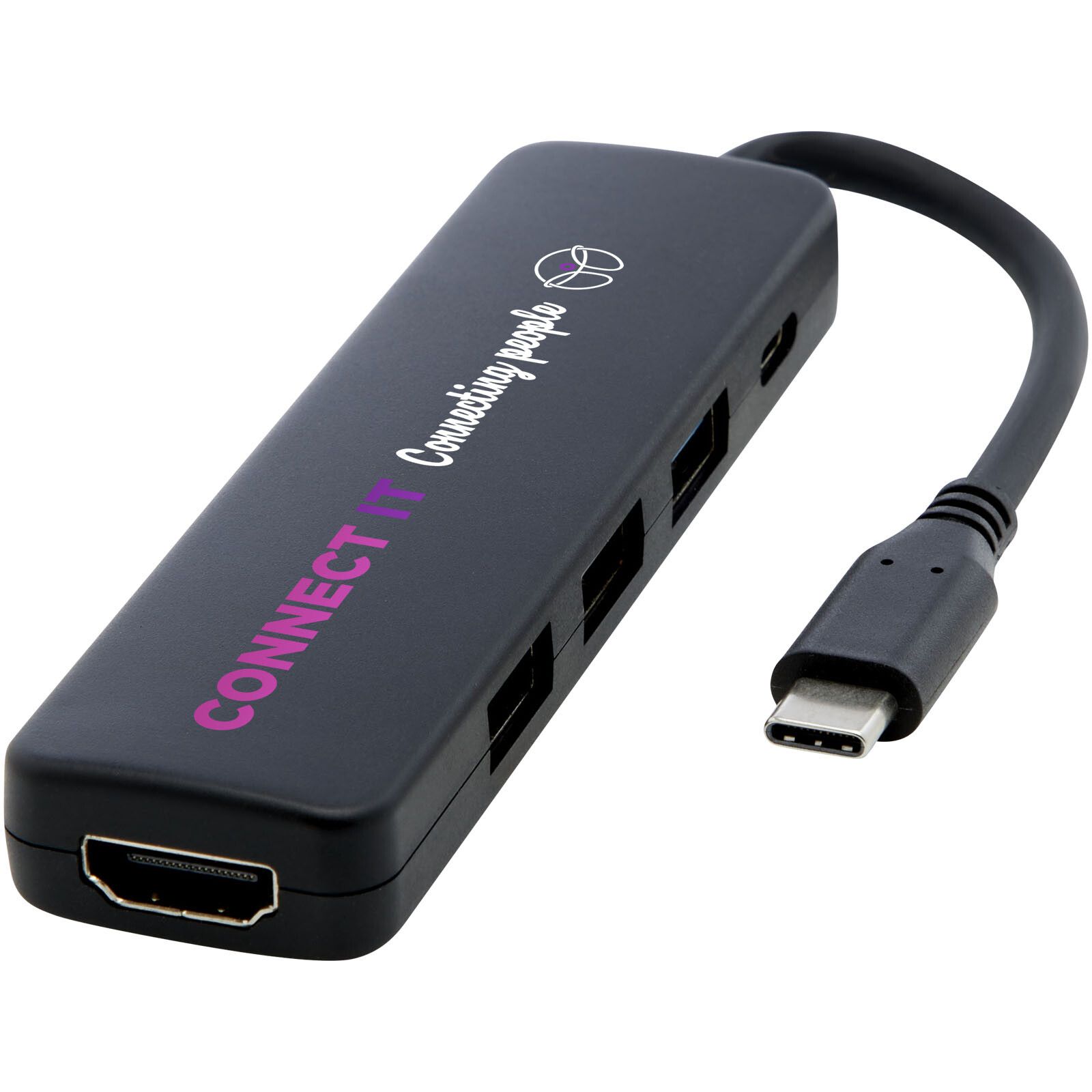 Loop Multimedia-Adapter aus recyceltem RCS Kunststoff USB 2.0-3.0 mit HDMI-Anschluss - schwarz-27