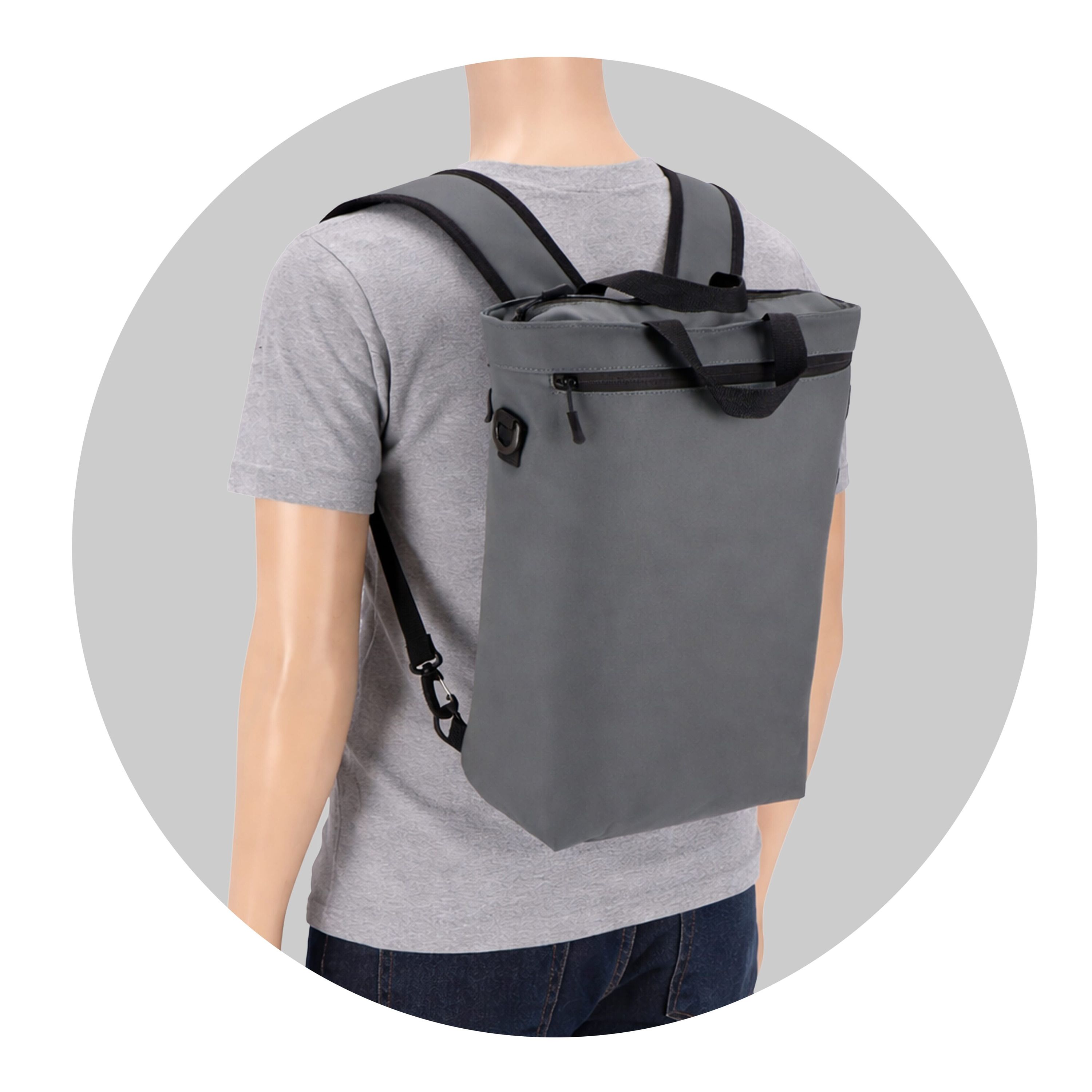 PU Kiew Laptop-Rucksack - grau-817