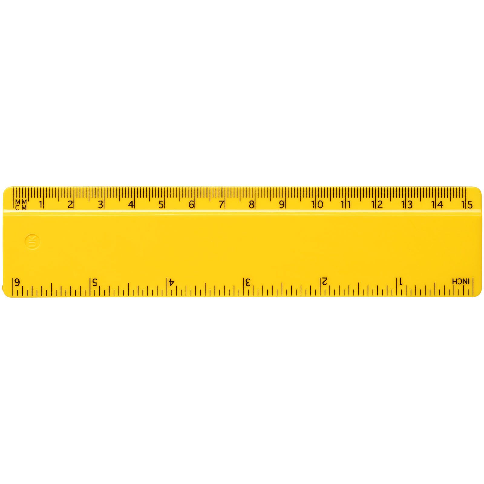 Refari 15 cm Lineal aus recyceltem Kunststoff - gelb-544