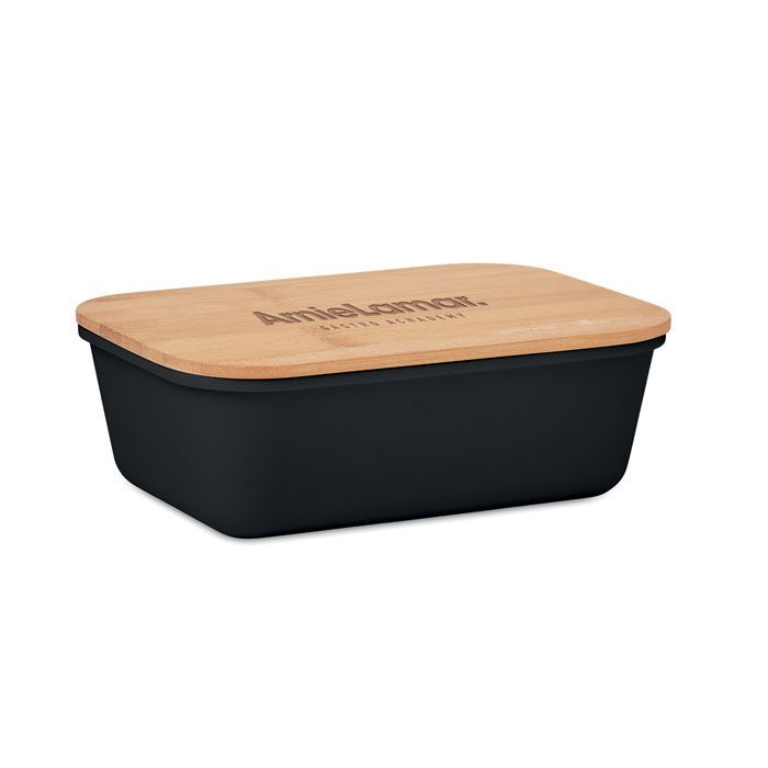 Lunchbox mit Bambus-Deckel THURSDAY - schwarz-912