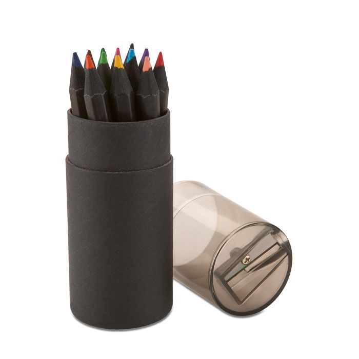 Buntstifteset mit Anspitzer BLOCKY - schwarz-653