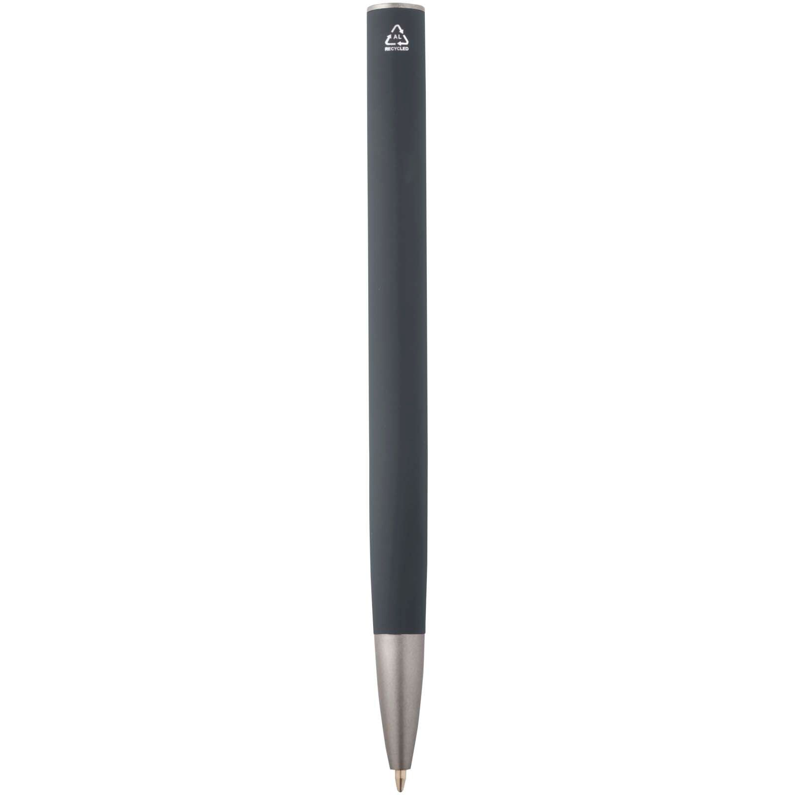 Ziguur Kugelschreiber aus recyceltem Aluminium (blaue Mine) - storm grey-64