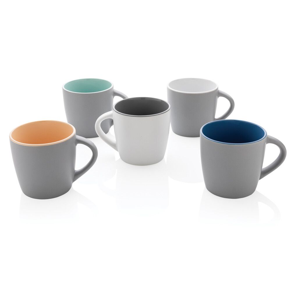 Keramiktasse innen coloriert, 300ml - braun-41