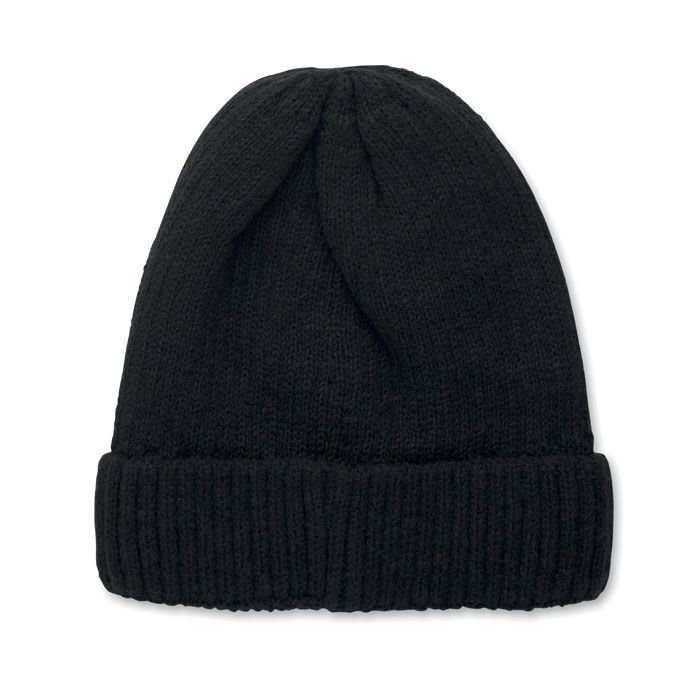 Beanie mit Bündchen PUNTOS - schwarz-436