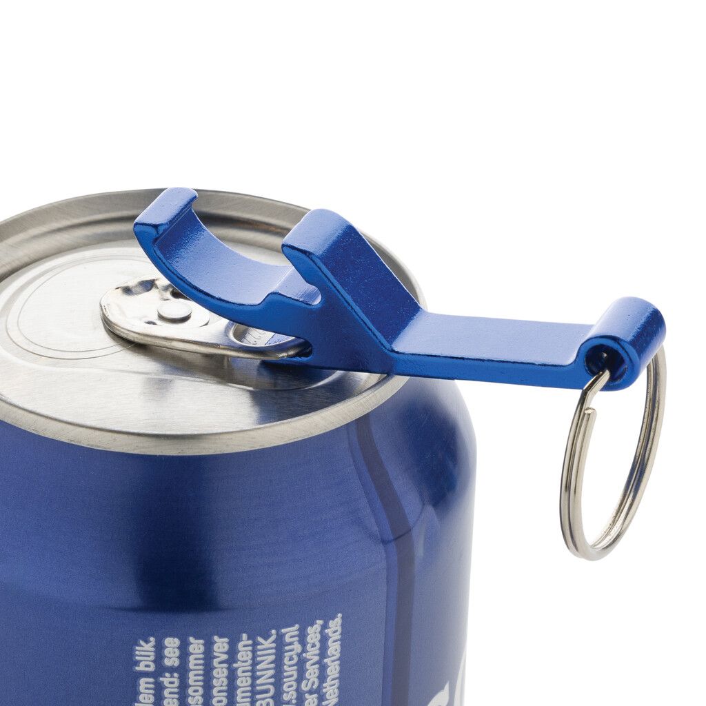 Flaschen- und Dosenöffner aus RCS recyceltem Aluminium - blau-229
