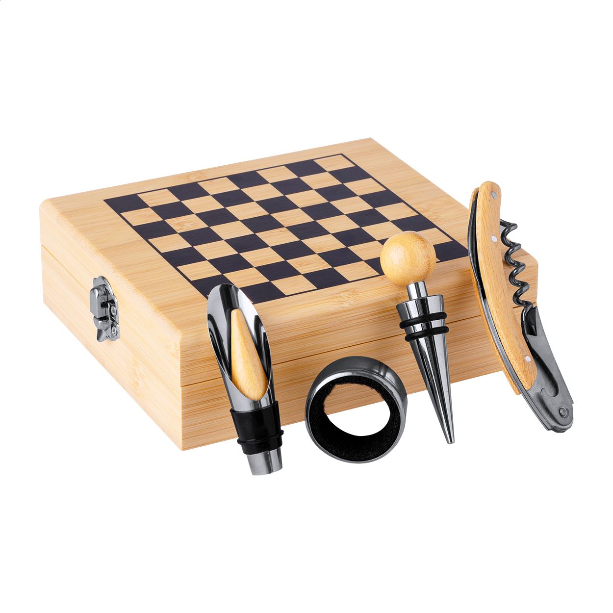Schachspiel/Weinset Paluk - natur-802
