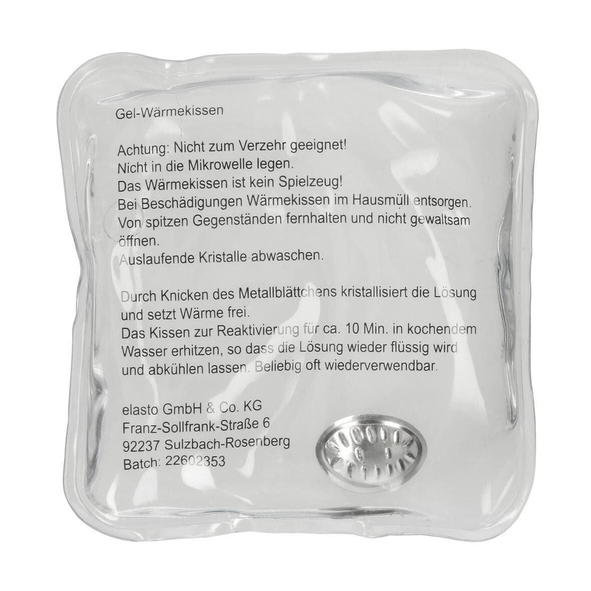 Gel-Wärmekissen Quadrat - transparent-339