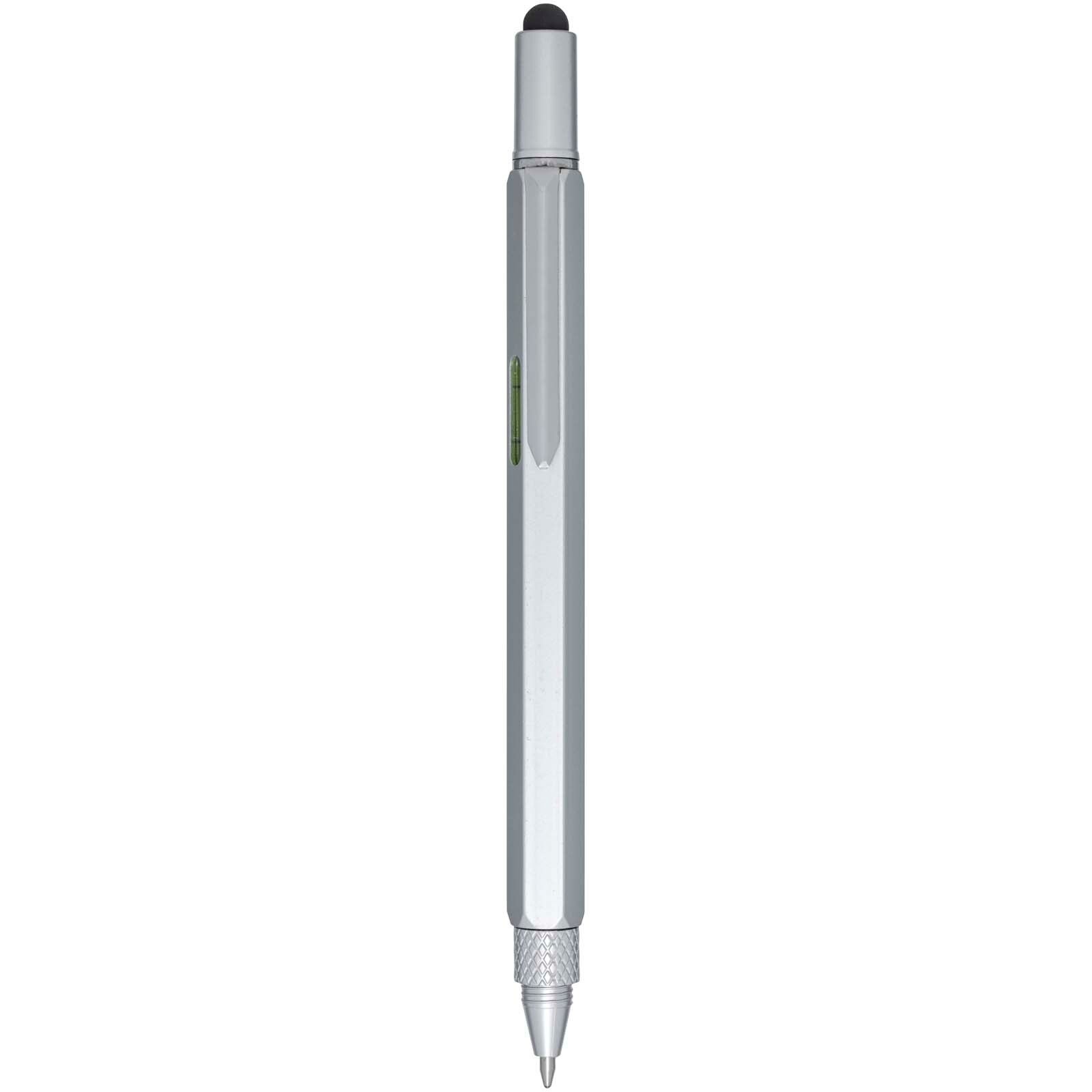 Dora Multifunktionsstift aus recyceltem Aluminium (schwarze Mine) - silber-635