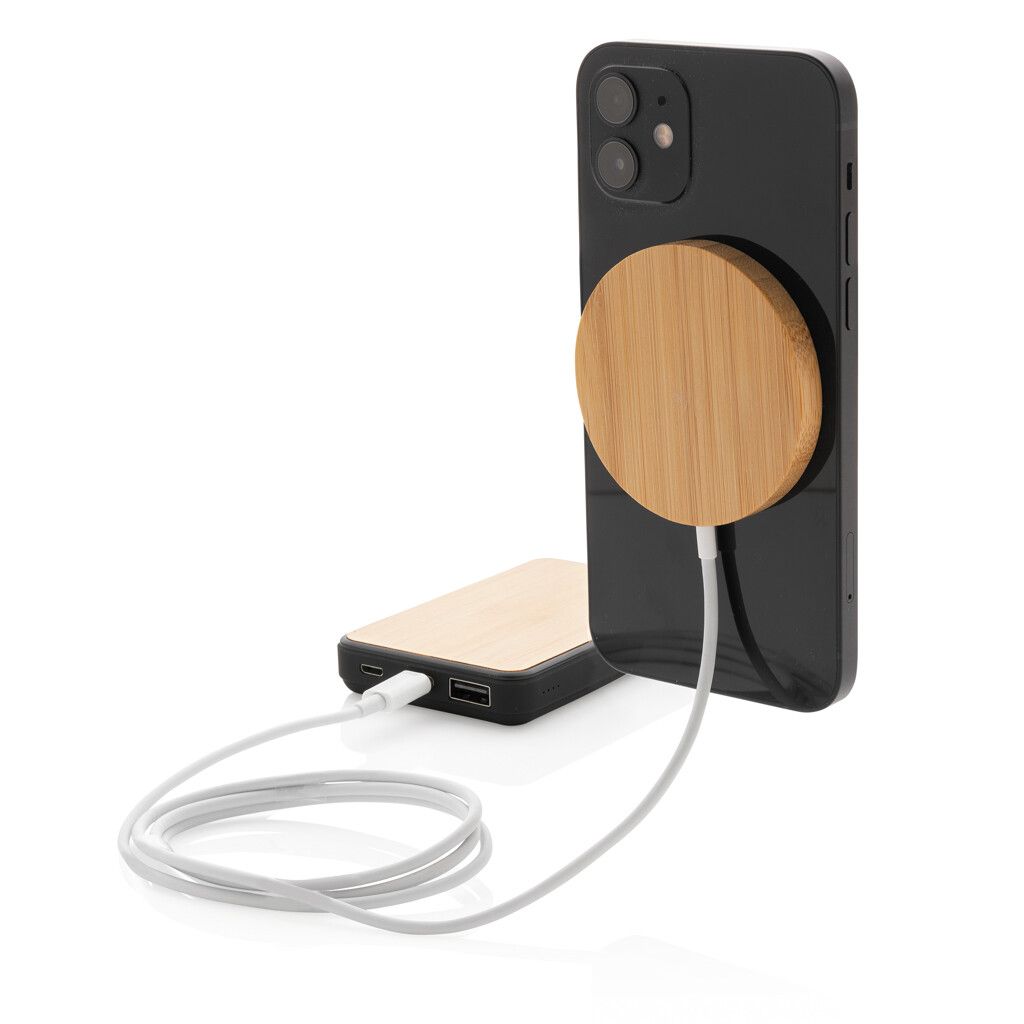 10W Bambus magnetischer Wireless Charger - braun-5