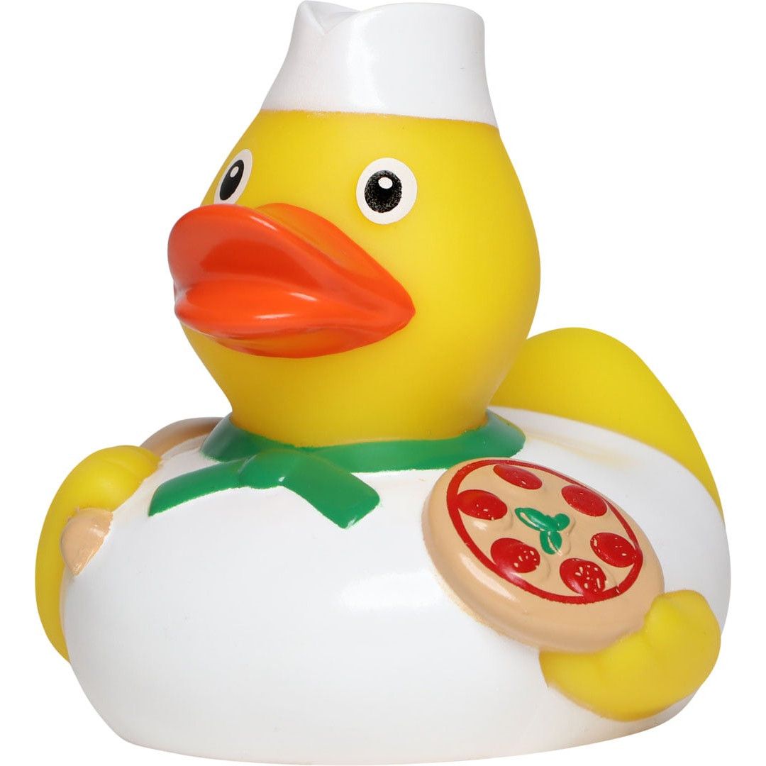 Quietsche-Ente Pizzabäcker - bunt-634