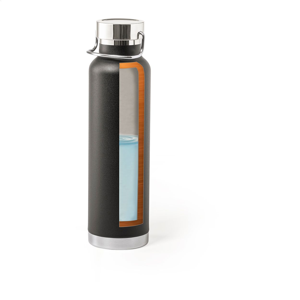 Cuppar Kupferisolierte Thermoflasche, 650 ml - schwarz-566