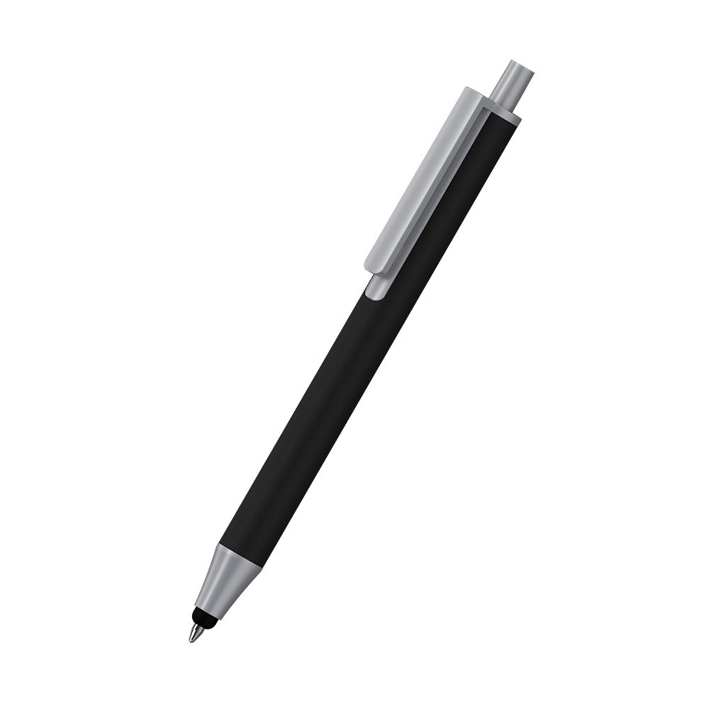 Druckkugelschreiber Flute stylus softtouch PPs - softtouch schwarz-799